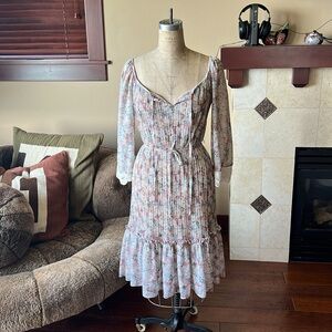 Vintage 70s boho floral dress